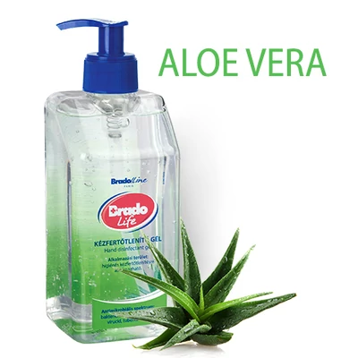 BradoLife kézfertőtlenítő gél 500 ml - aloe vera