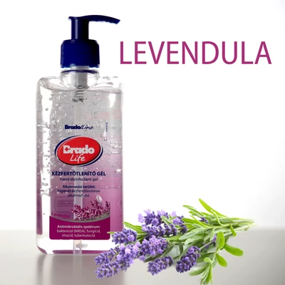BradoLife kézfertőtlenítő gél 500 ml - levendula