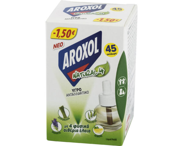 Aroxol natural 4 szúnyogirtó elektromos készülék utántöltő folyadék - 22,5 ml