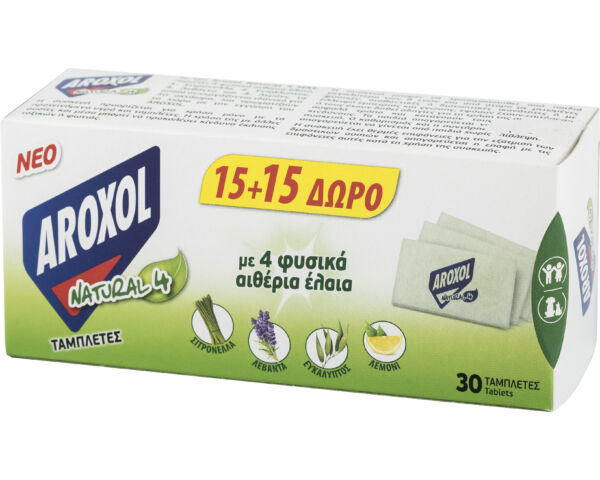 Aroxol natural 4 szúnyogirtó elektromos utántöltő lapka - 30 db