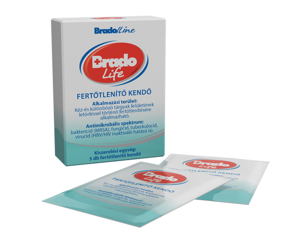 BradoLife fertőtlenítő kendő - 5 db