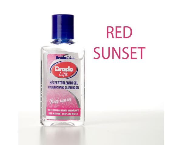 BradoLife kézfertőtlenítő gél 50 ml - Red sunset