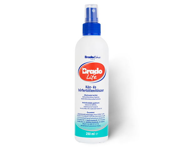 BradoLife kéz- és bőrfertőtlenítő spray - 250 ml