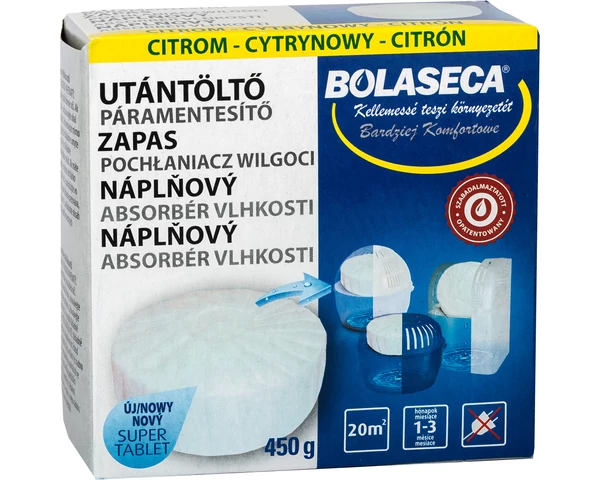 Bolaseca páramentesítő utántöltő tabletta 450g citrom